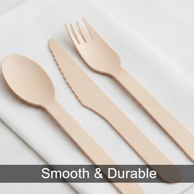 Disposable Wooden Spoons, 500 Count, Beige, Biodegradable