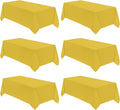 VidaFete Tablecloth 6 Pack 90 * 156inch Rectangle Table Cloth Polyester, Stain Wrinkle Resistant Polyester Dining Table Cover for Kitchen Dinning Party Wedding Rectangular Buffet Decoration(Yellow)