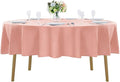 90 inch Round Tablecloth Washable Polyester Table Cloth Decorative Table Cover for Wedding Party Dining Banquet（90 inch, Dusty Pink）
