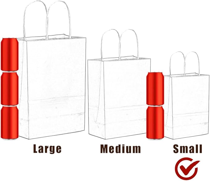qiqee 50-Packs Gift Bag with Handles Bulk Diamond Blue Paper Bags Multiple Uses (8.3"x3"x6" Small Size)