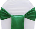MDS Pack of 75 PCS Satin Chair Sashes Charmeuse Sateen Dining Chair Bows Ribbon Ties Back Sash for Wedding Party Birthday Home Hotel Restaurant Banquet Decoration (7 x 108 Inch, Green)