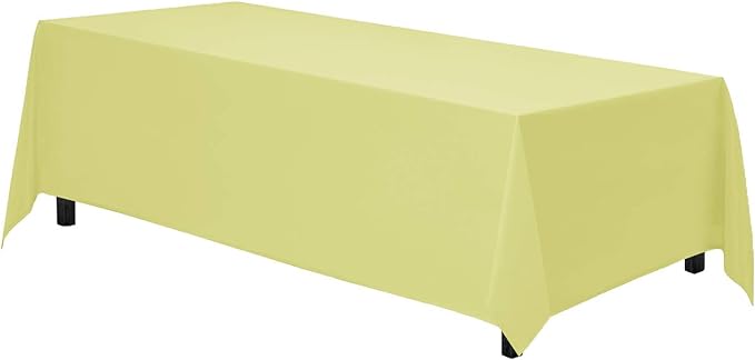 Gee Di Moda Rectangle Tablecloth - 70 x 120 Inch Yellow Table Cloth for 6 or 8 Foot Rectangle Table - Heavy Duty Washable Fabric - for Buffet Table, Holiday Party, Dinner, Wedding & Baby Shower