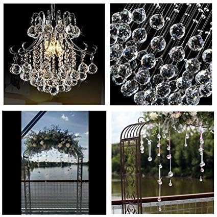 HDCRYSTALGIFTS Suncatchers Clear Glass Crystal Ball Prism Feng Shui Lamp Hanging Drop Chandelier Part (50mm)