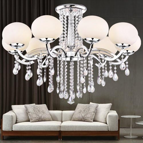Fushing 20Pcs Chandelier Crystals, Clear Teardrop Crystal Chandelier Pendants Parts Beads, Hanging Crystals for Chandeliers (76mm, Clear)