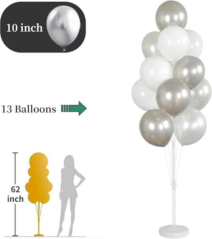 Balloon Stand Kit with 28 Balloons, 2 Sets for Table and Ground Use