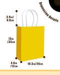 Gift Bags with Handles, Bright Yellow Paper, 100 Pack