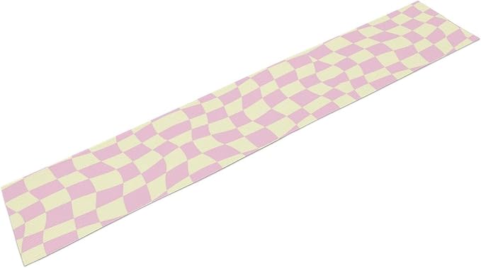 Hippie Table Runner Retro Geometric Square Purple Grid 60s70s Style Kitchen Restaurant Decoration for Indoor and Outdoor Wedding Party Table Runner 13x70 Inch