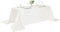 Rectangle Tablecloth 90x132 inch Washable Polyester Fabric Table Cloth for Wedding Party Dining Banquet Decoration（90x132, Ivory）