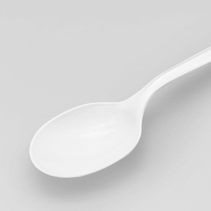 1000-Count White Plastic Spoons, 5.87-Inch Modern Disposable Soup Spoons