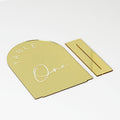 Table Number Signs 1-15, Gold Mirror Arch Acrylic with Stands