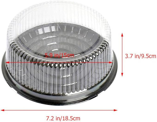 10-Pack Round Cake Stand & Dome - Clear Plastic Cupcake Stand, Cake Carrier & Box