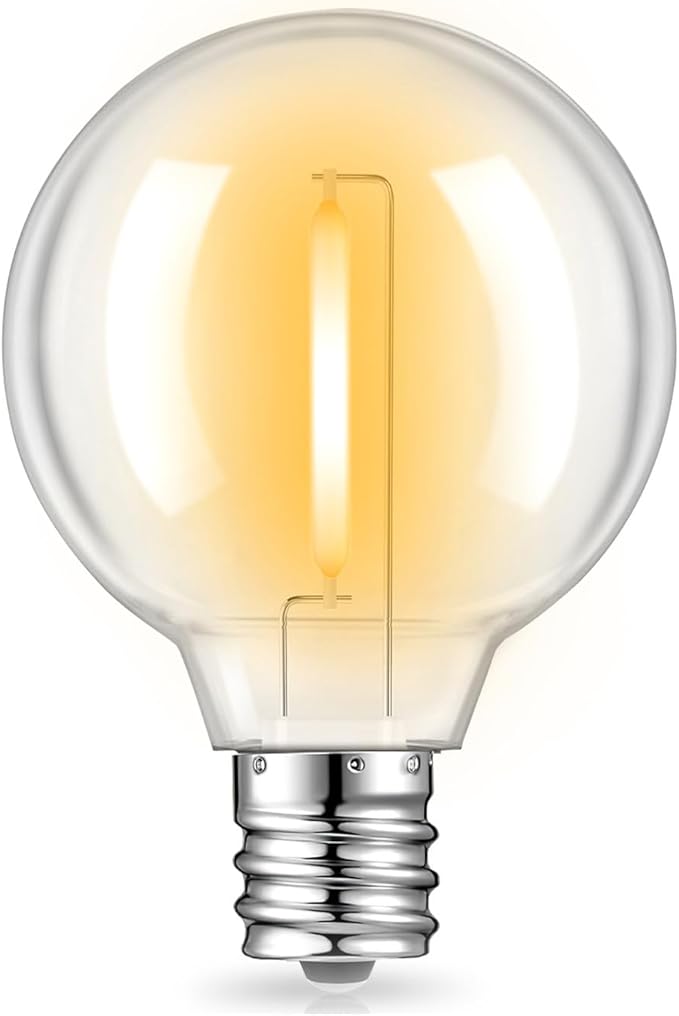 LED Edison Bulbs, 50 Pack Dimmable G40 Clear E12 Base