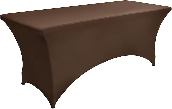 10-Pack 6ft Spandex Table Covers for Rectangle Standard Folding Tables - Wrinkle Resistant Stretch Tablecloths - Ultimate Fitted Table Protector for Parties, Banquet, Wedding