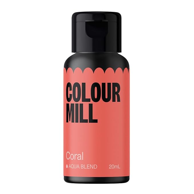 Colour Mill Aqua Blend Water-Based Food Coloring, 20 Milliliters Coral