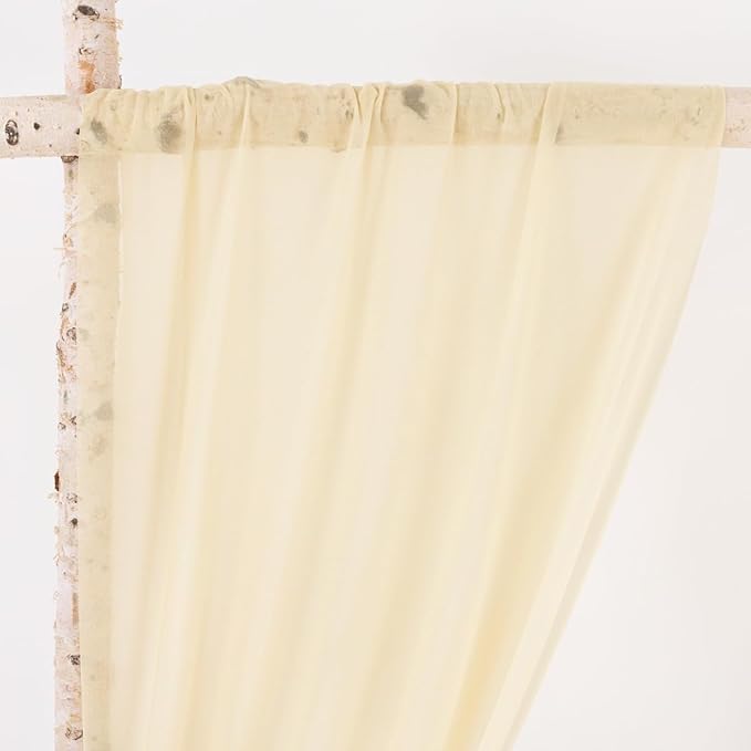 Outdoor Curtains: Champagne Sheer Gauze Arch Drapes, 2 Panels, 29 x 240 In
