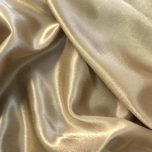 MDS Pack of 50 PCS Satin Chair Sashes Charmeuse Sateen Dining Chair Bows Ribbon Ties Back Sash for Wedding Party Birthday Home Hotel Restaurant Banquet Decoration (7 x 108 Inch, Champagne Gold)