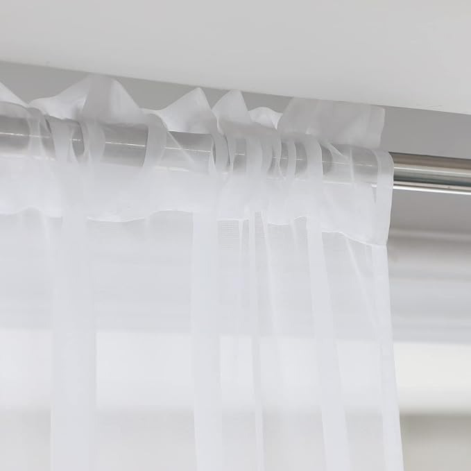 Window Ivory Sheer Curtains 48 Inches Width 160 Inches Long 2 Panels Sheer Curtains Clear Curtains Basic Rod Pocket Panel for Home Living Room Bedroom Kids Room Yard Patio Parlor Sliding