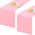 2 Pack Pink Table Runner 12 x 60 Inch Solid Color Farmhouse Runners Coffee Table Dresser for Daily Party Home Decoration
