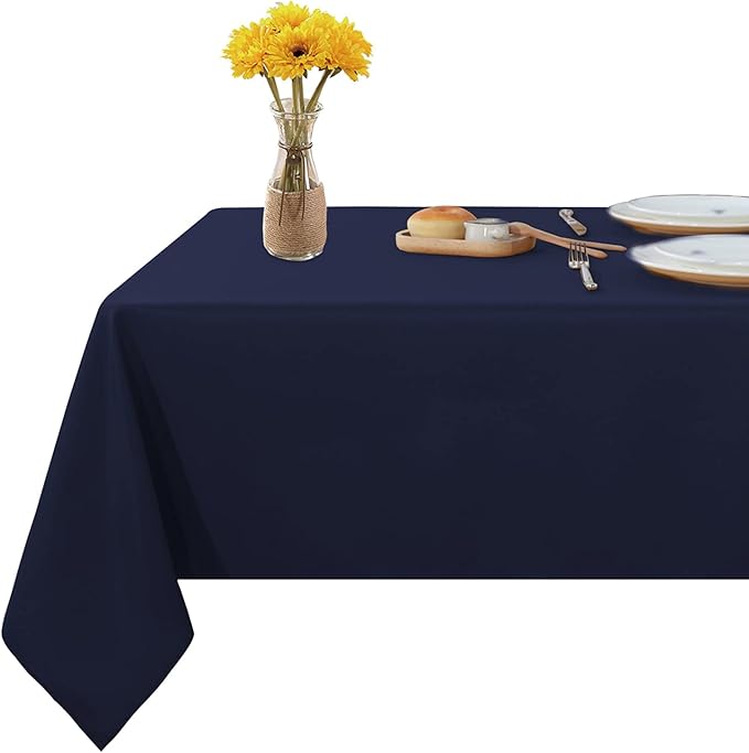 Fitable Square Tablecloth 60x60 inch Tablecloth Stain and Wrinkle Resistant Washable Polyester Table Cloth for Buffet Parties and Camping, Navy