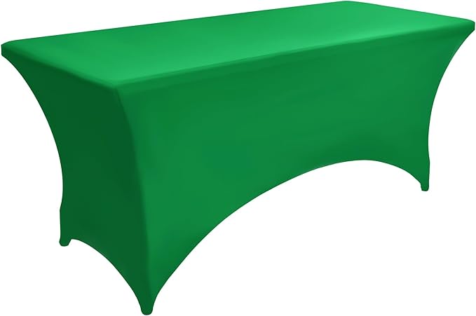 6-Pack 6ft Spandex Table Covers for Rectangle Standard Folding Tables - Wrinkle Resistant Stretch Tablecloths - Ultimate Fitted Table Protector for Parties, Trade Shows, Wedding