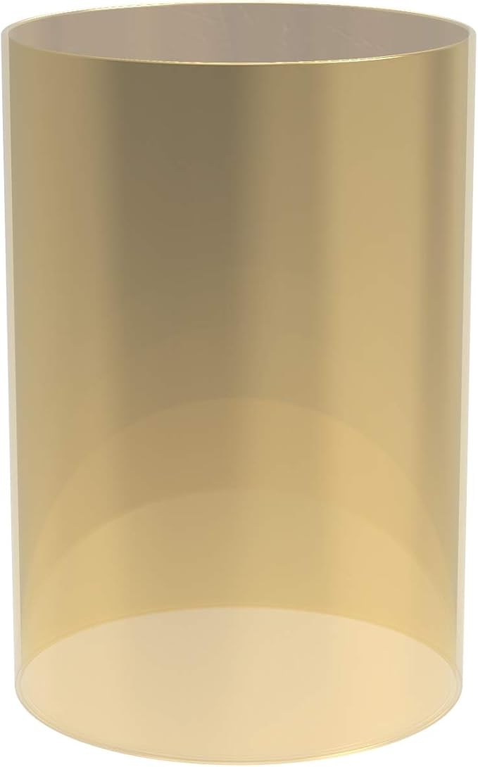 Electroplated Glass Hurricane Mirror Effect Cylinder Candle Holder Bottomless Glass Sleeve Lamp Shade Replacement (Gold,3X8)
