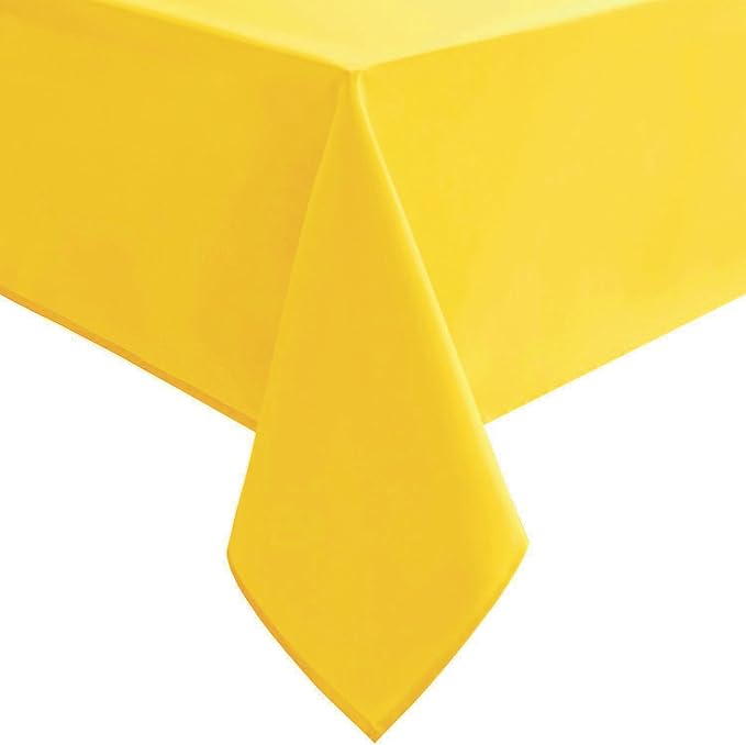 Hiasan Yellow Tablecloth for Square Tables - Waterproof and Spillproof Washable Fabric Table Cloth for Dining Room Kitchen Party, 70 x 70 Inch