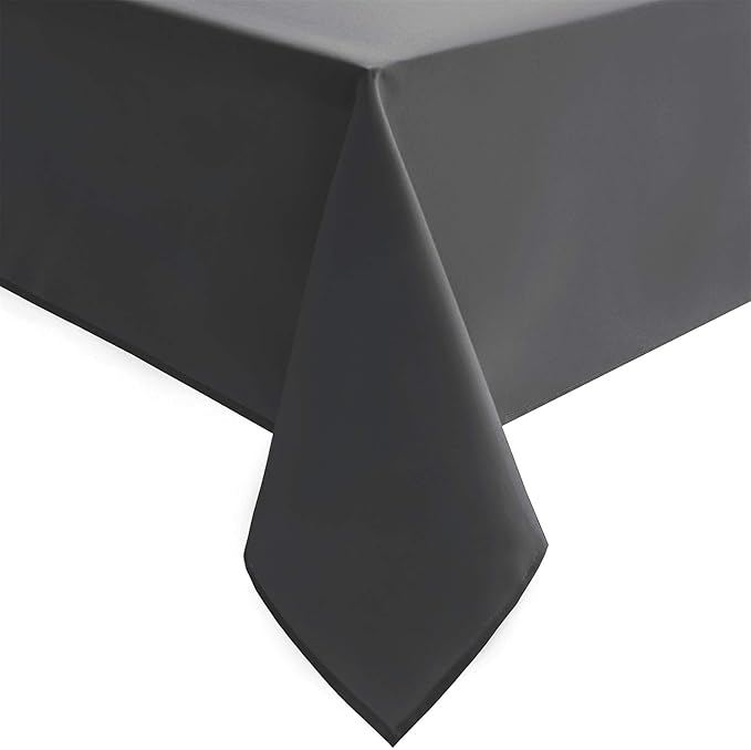 Hiasan Grey Tablecloth for Rectangle Tables - 70 x 140 inch - Waterproof, Spillproof & Wrinkle Resistant Washable Polyester Table Cloth for Dining/Party/Outdoor Picnic