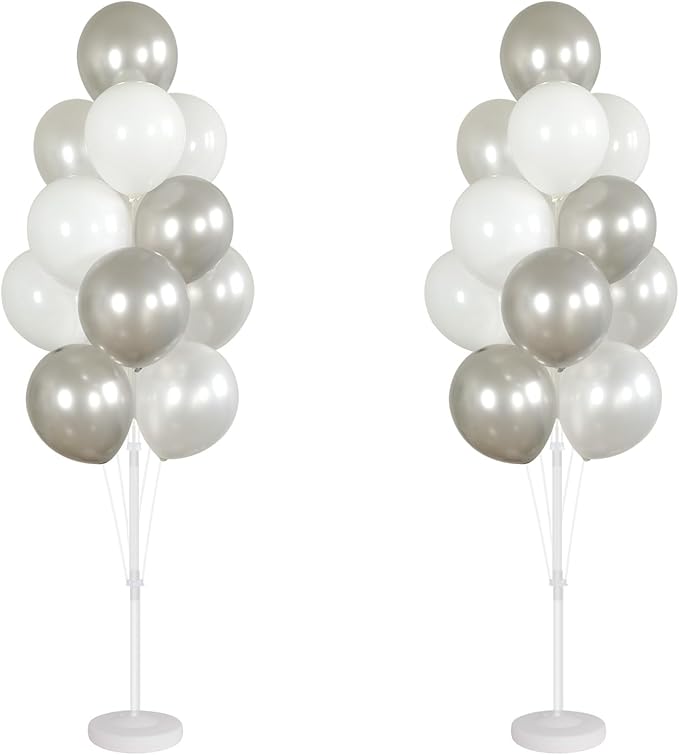 Balloon Stand Kit with 28 Balloons, 2 Sets for Table and Ground Use