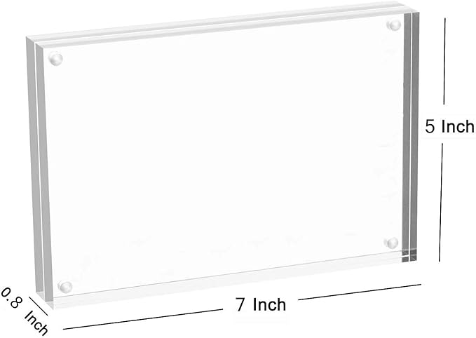 Magicool Premium Acrylic Photo Frame- Magnet Photo Frame -Double Sied Thick Desktop Frames (5x7 4 pack)