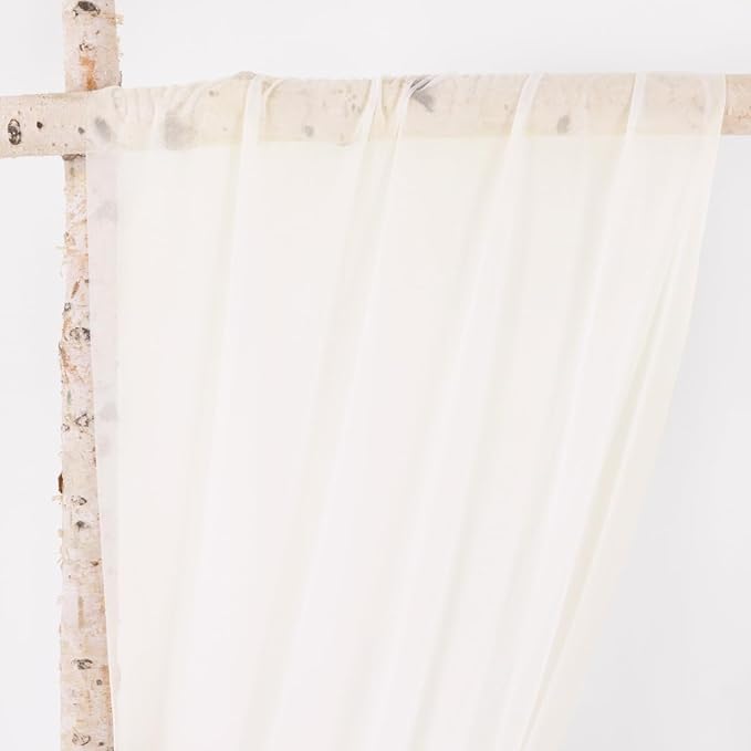 Ivory Sheer Gauze Arch Drape Fabric, 2 Panels, 29 x 240 Inches