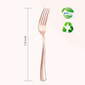 Forks, 200 Count Rose Gold Plastic Disposable, 7.4 Inch Length