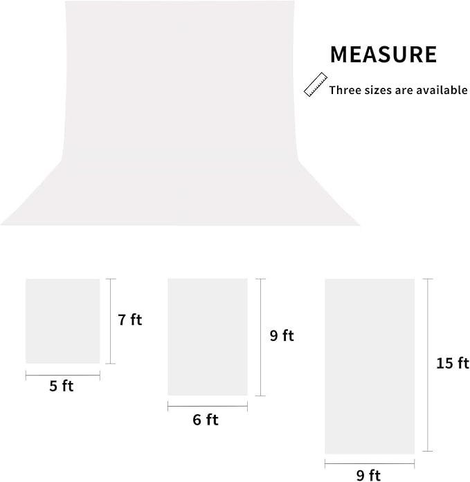 ISSUNTEX 9X15 ft Background Muslin Backdrop, Photo Studio, Collapsible High Density Screen for Video Photography and Television-Black/White