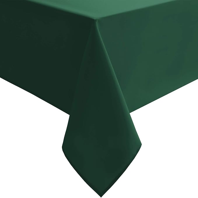 Hiasan Rectangle Tablecloth - Waterproof and Spillproof Washable Fabric Table Cloth for Dining Room Kitchen and Outdoor Use, 60 x 84 Inch, Hunter Green