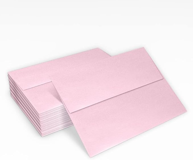LUXPaper A7 Invitation Envelopes | Peel & Press | 5 1/4" x 7 1/4" | Rose Quartz Metallic | 80lb. Text | 1,000 Qty
