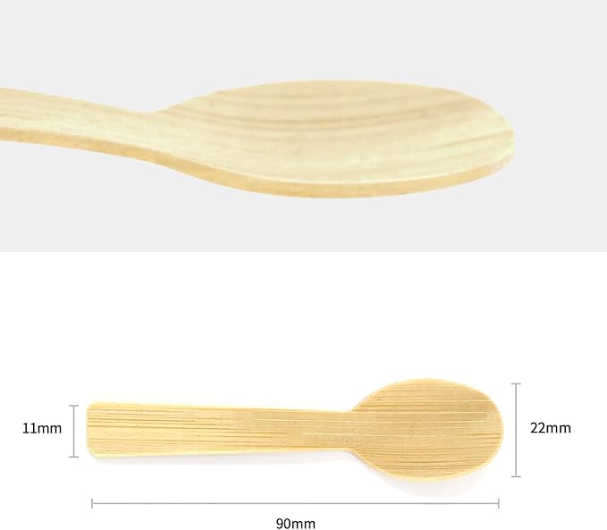 Spoons 1800 Count Natural Bamboo Mini Disposable, 3.54 Inch