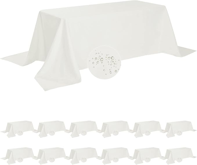 Tablecloths in Ivory: Waterproof Polyester, Rectangle, Round & Square