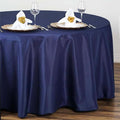Efavormart Round Tablecloth, 108 Inch Stain & Wrinkle Resistant Washable Table Cloth, Decorative Polyester Fabric Table Cover for Banquet, Wedding, Dining- Navy Blue