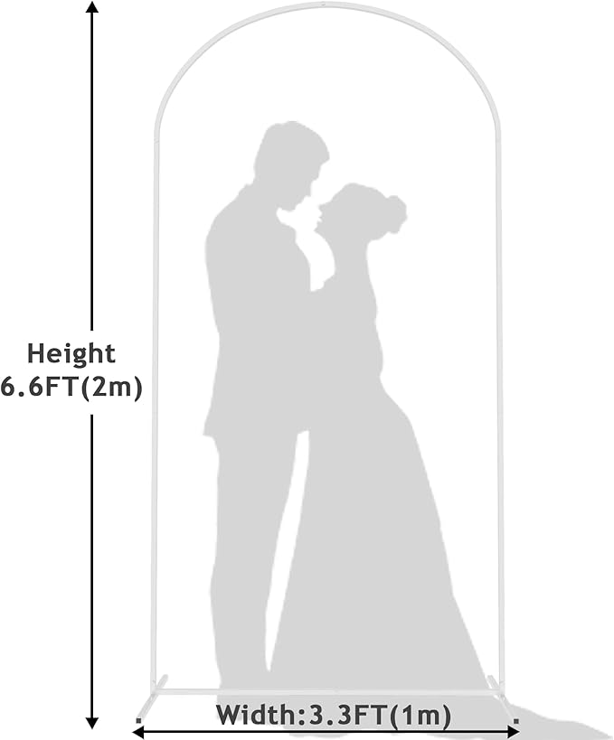 Metal Wedding Arch Backdrop Stand, 6.6 FT White, Indoor and Outdoor Use