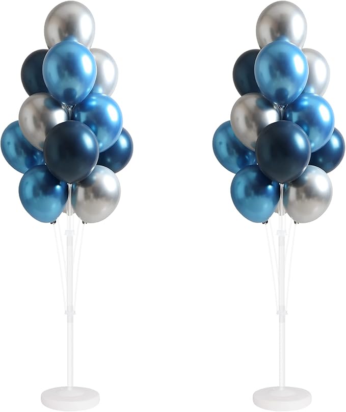 Balloon Stand Kit, 2 Sets in Two Heights, Reusable Plastic, Tying Tool