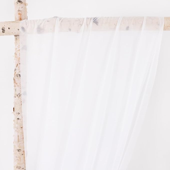 Outdoor Curtains - White Sheer Gauze Arch Drapes, 2 Panels, 29 x 240 Inch