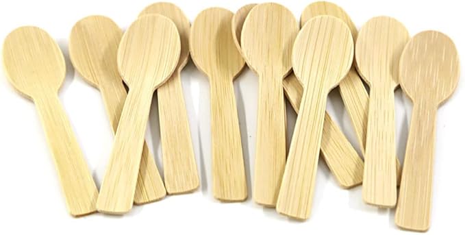 Spoons 1800 Count Natural Bamboo Mini Disposable, 3.54 Inch