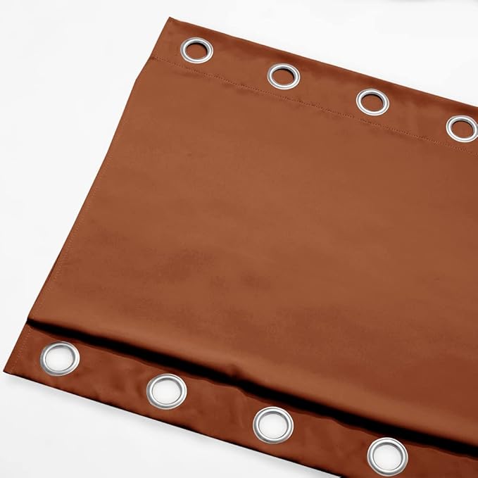 Outdoor Curtains, Waterproof Blackout Weighted Panels in Burnt Orange