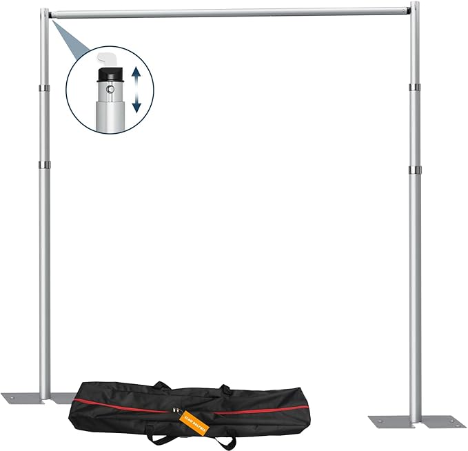 Background Support Equipment: Pipe and Drape Kit, 8.6ft Aluminum Uprights