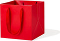 Red Square Gift Bag 12 in Paper Gift Box Large Square Bottom Kraft Paper Bags with Handles for Party Favor, Birthday Gift Bags (Red, 12 x 12 x 12 in, 10 CT)