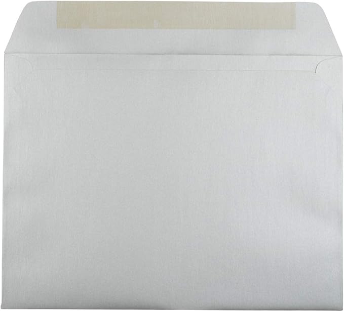 JAM PAPER 9 x 12 Open End Catalog Metallic Envelopes - Silver Stardream - 50/Pack