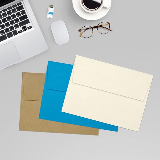 LUXPaper A7 Invitation Envelopes | Peel & Press | 5 1/4" x 7 1/4" | Natural Linen | 80lb. Text | 500 Qty