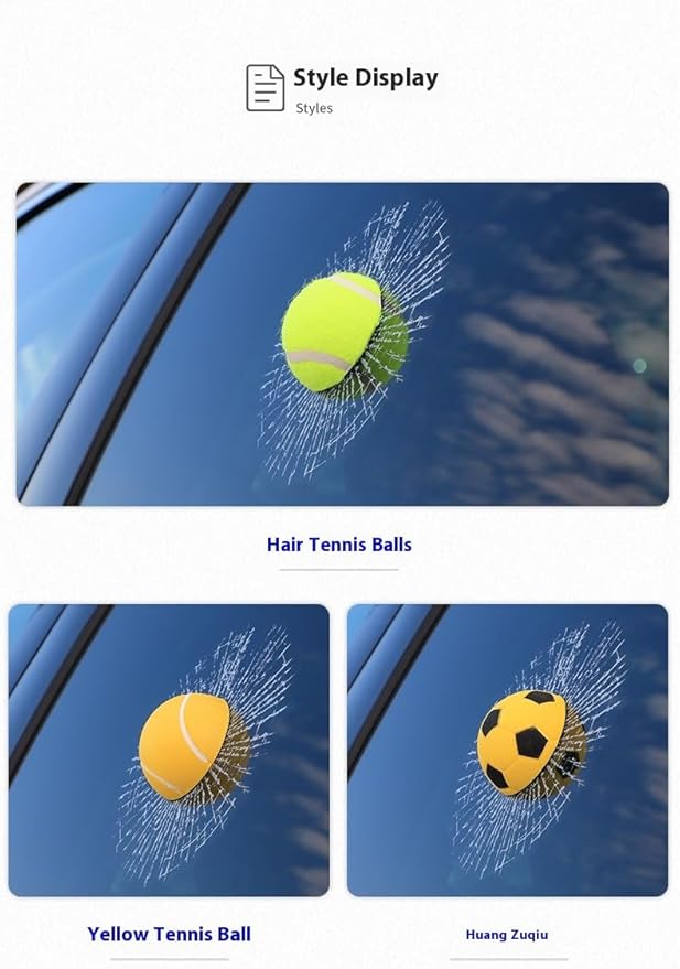Car 3D elf Ball car Sticker, car Window Funny Creative Decorative Sticker(18cmx18cmx3cm) (Yellow Football)