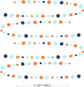 46 Ft Navy Blue Orange and Teal Circle Dots Garland Royal Blue Orange Aqua Polka Dot Hanging Paper Streamer for Birthday Wedding Bridal Baby Shower Outer Space Galaxy Theme Party Decorations Supplies