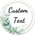 Custom Stickers for Weddings, Birthdays & Businesses - Personalized Labels with Your Logo - Waterproof, Fade and Heat Resistant - Pack of 100-1000 (Wreath C, 2 Inch)