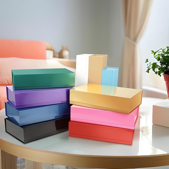 PACKHOME Extra Large Gift Box 17.5x11.3x4.3 Inches, Sturdy Shirt Box with Magnetic Lid for Clothes and Large Gifts (Kraft)